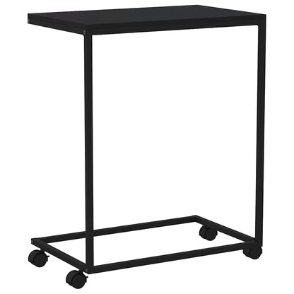 Beistelltisch mit Rollen Schwarz 55x35x70 cm Holzwerkstoff