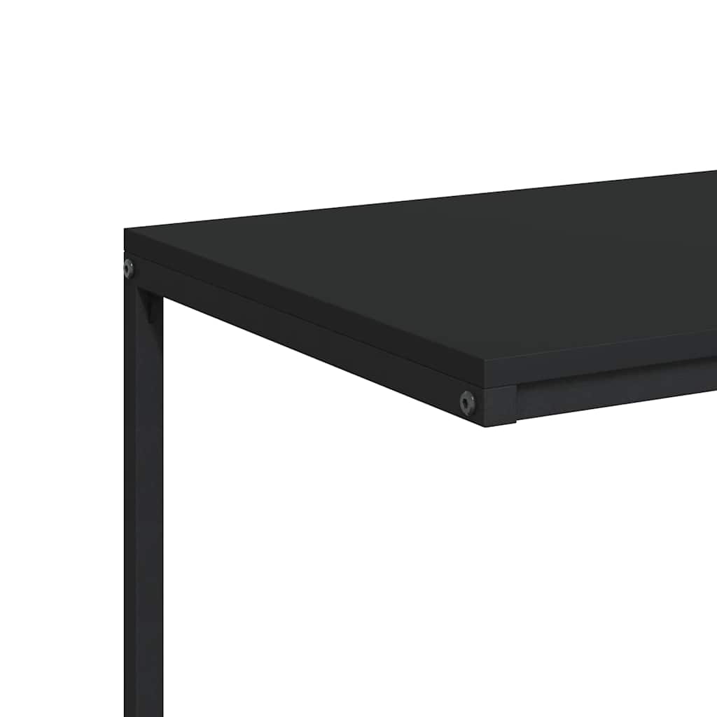 Beistelltisch mit Rollen Schwarz 55x35x70 cm Holzwerkstoff