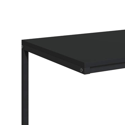 Beistelltisch mit Rollen Schwarz 55x35x70 cm Holzwerkstoff