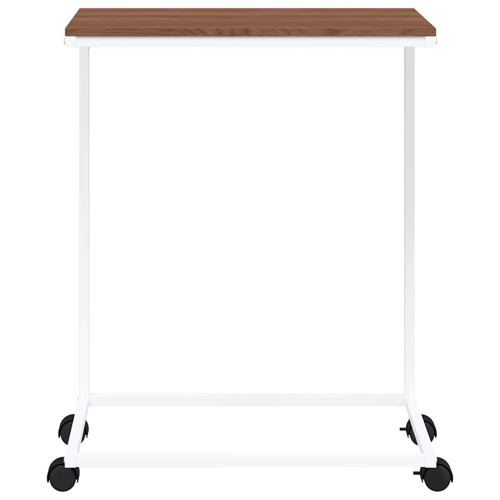 Beistelltisch mit Rollen Weiß 55x35x70 cm Holzwerkstoff