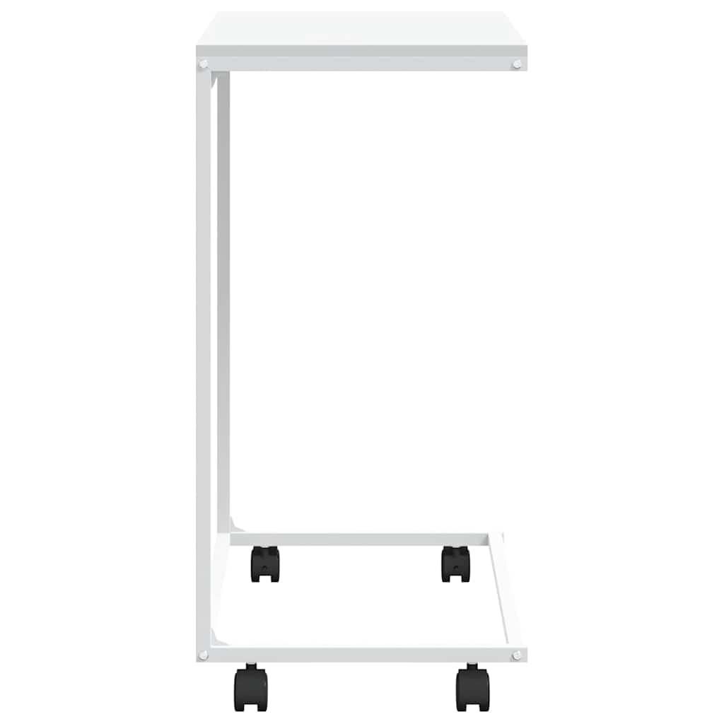Beistelltisch mit Rollen Weiß 55x35x70 cm Holzwerkstoff