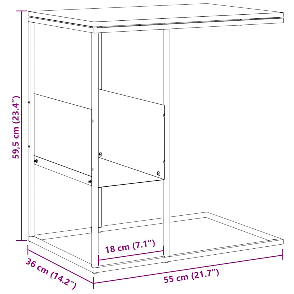 Beistelltisch Weiß 55x36x59,5 cm Holzwerkstoff