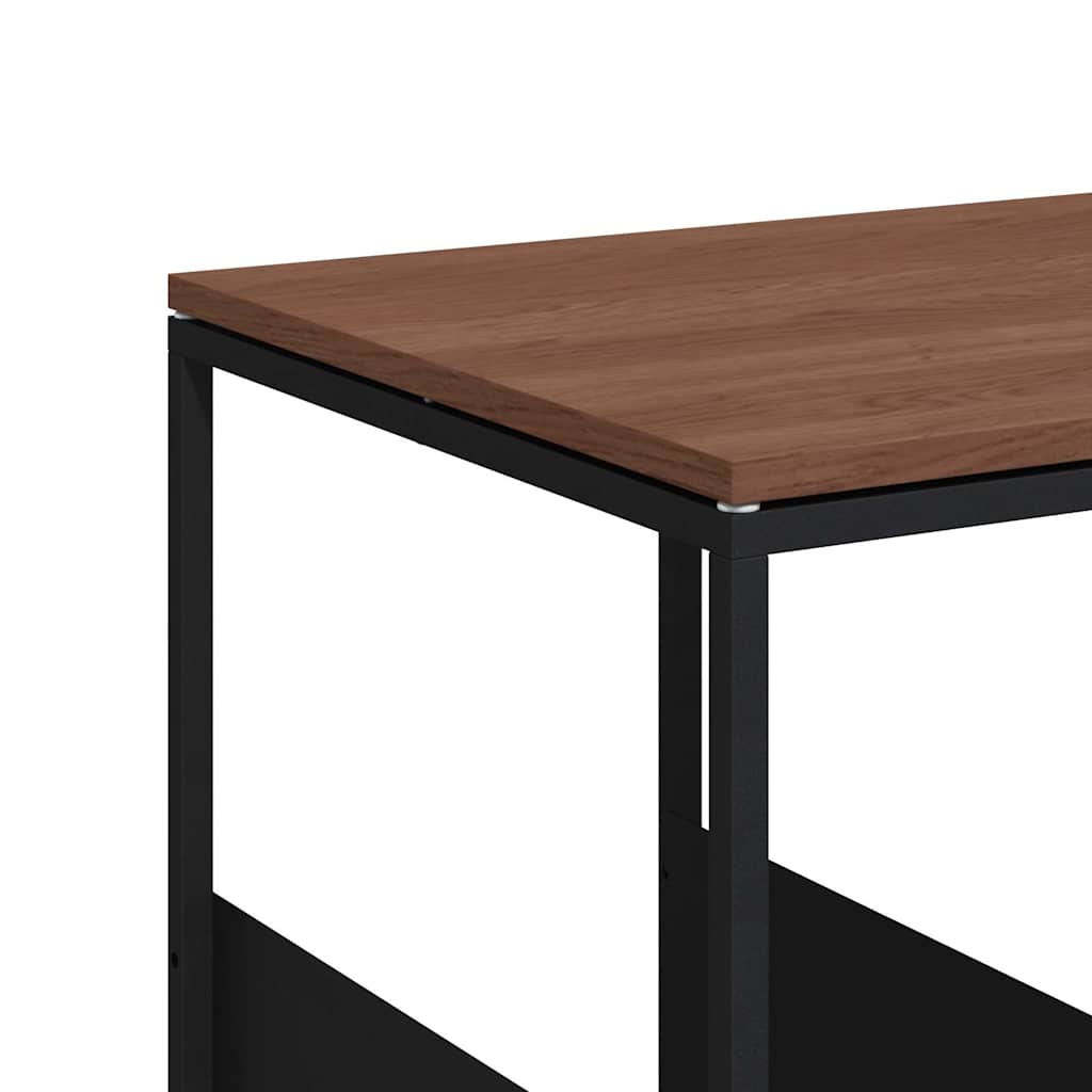 Beistelltisch mit Rollen Schwarz 55x36x63,5 cm Holzwerkstoff