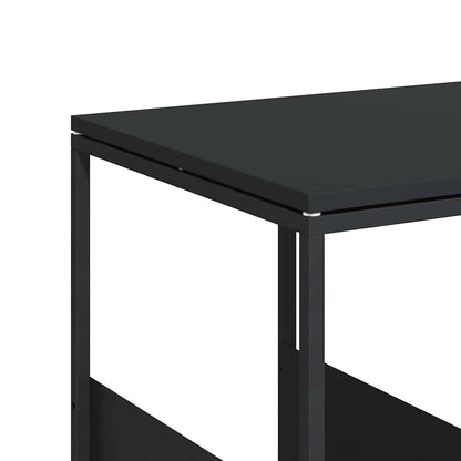 Beistelltisch mit Rollen Schwarz 55x36x63,5 cm Holzwerkstoff