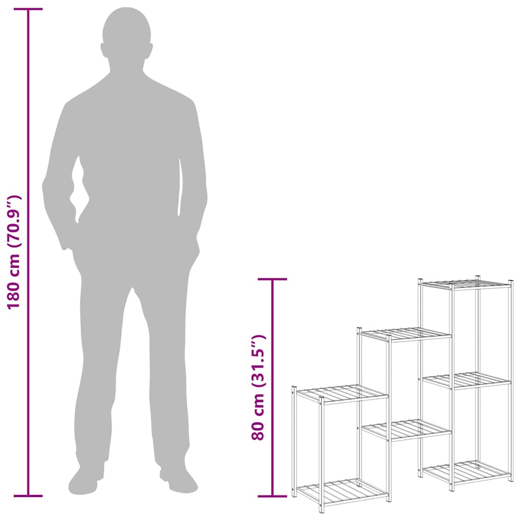 Blumenständer 83x25x80 cm Schwarz Eisen
