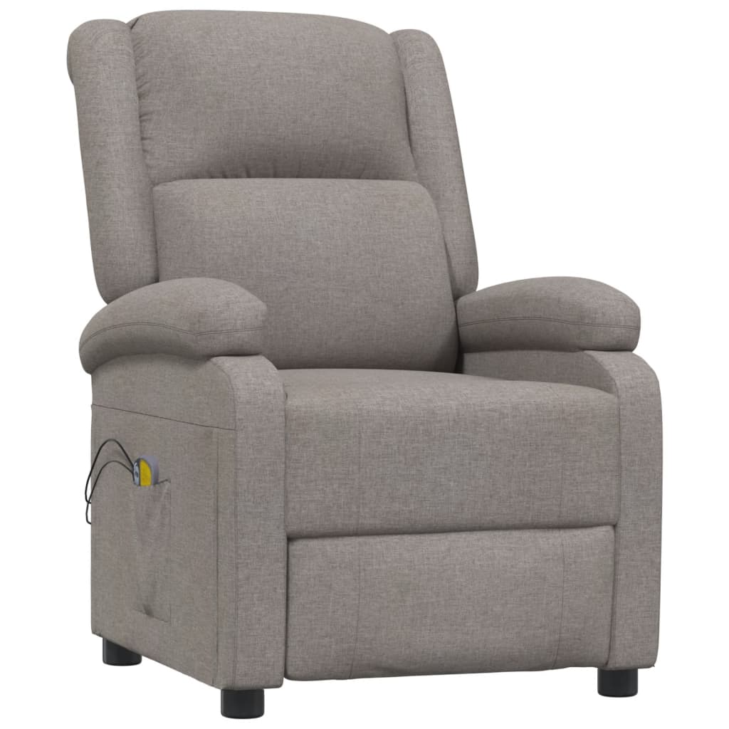 Massagesessel Elektrisch Taupe Stoff
