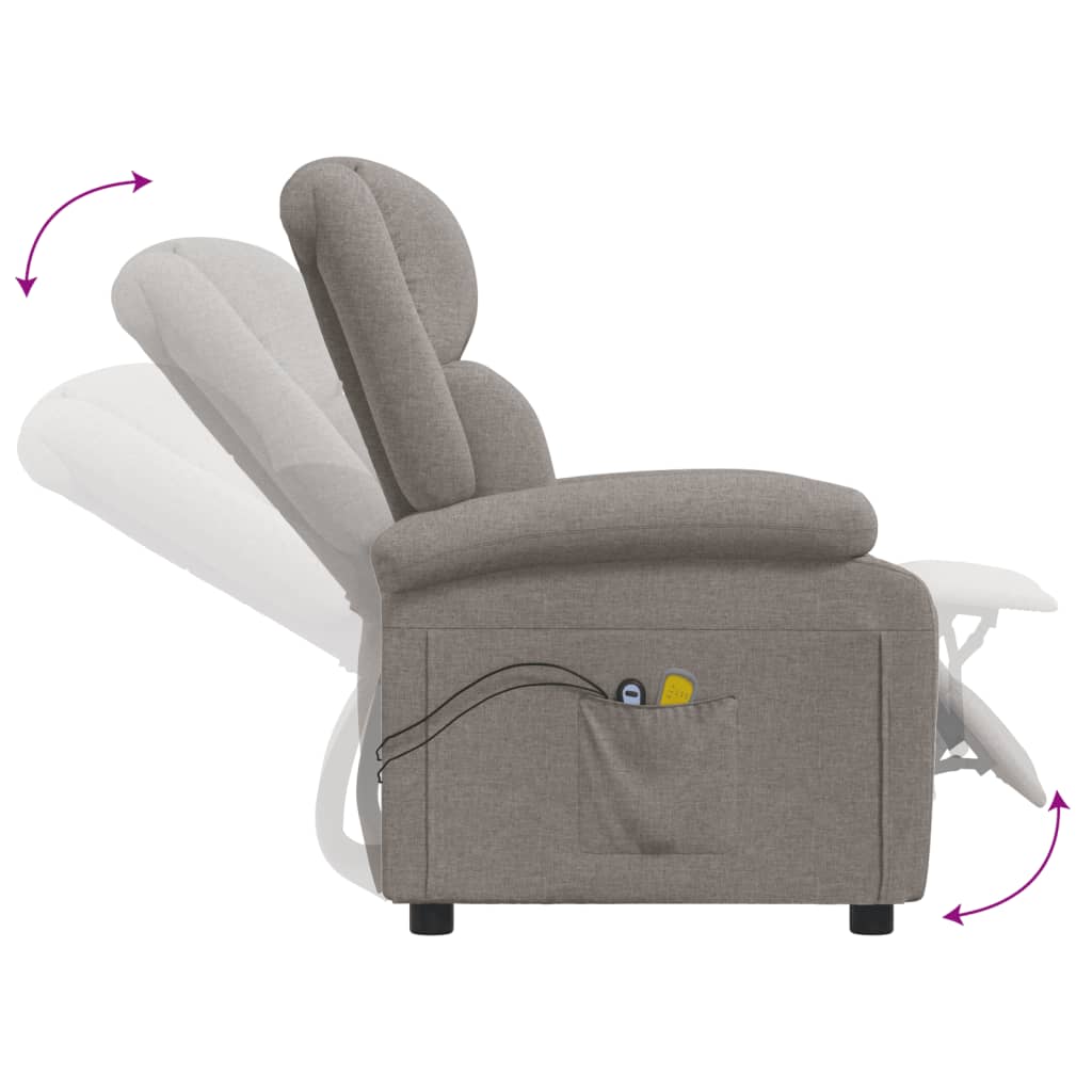 Massagesessel Elektrisch Taupe Stoff