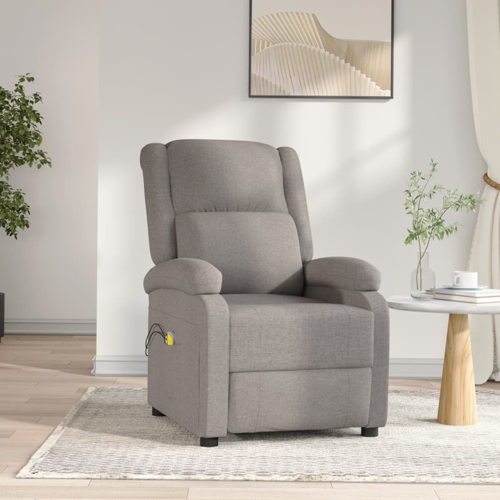 Massagesessel Elektrisch Taupe Stoff