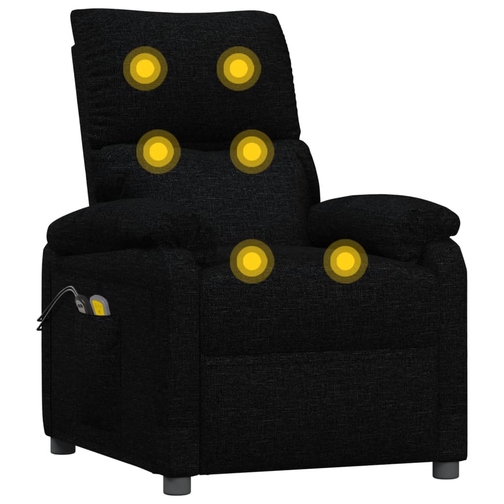 Massagesessel Elektrisch Schwarz Stoff