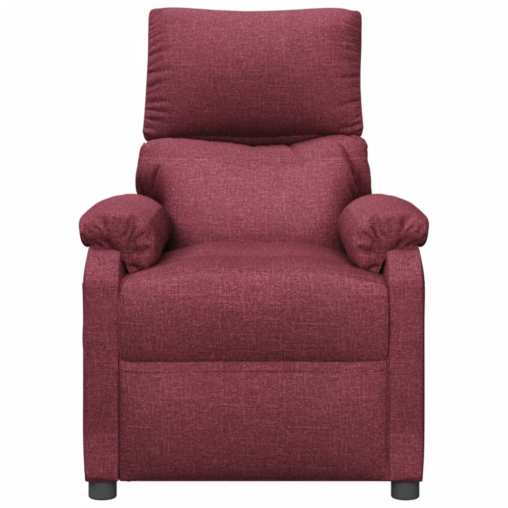 Massagesessel Elektrisch Weinrot Stoff