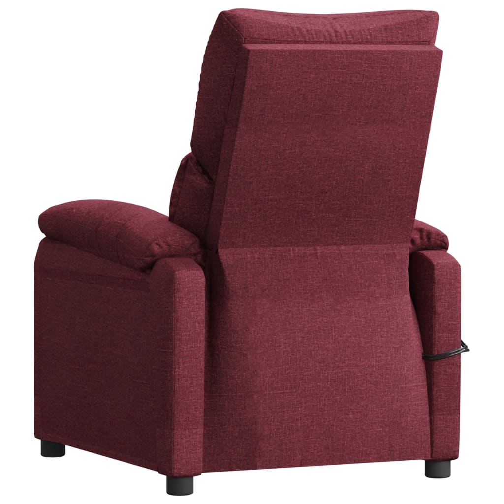 Massagesessel Elektrisch Weinrot Stoff