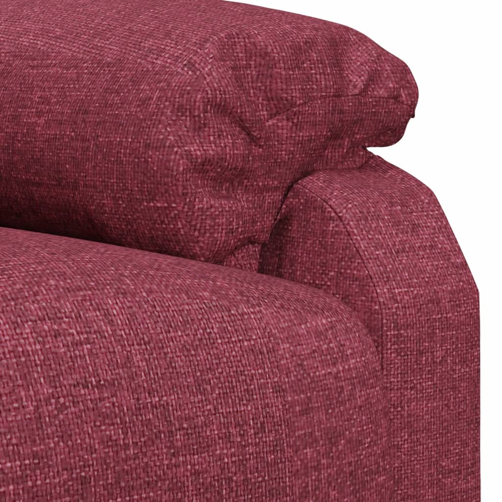 Massagesessel Elektrisch Weinrot Stoff