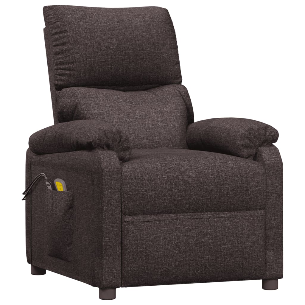 Massagesessel Elektrisch Dunkelbraun Stoff