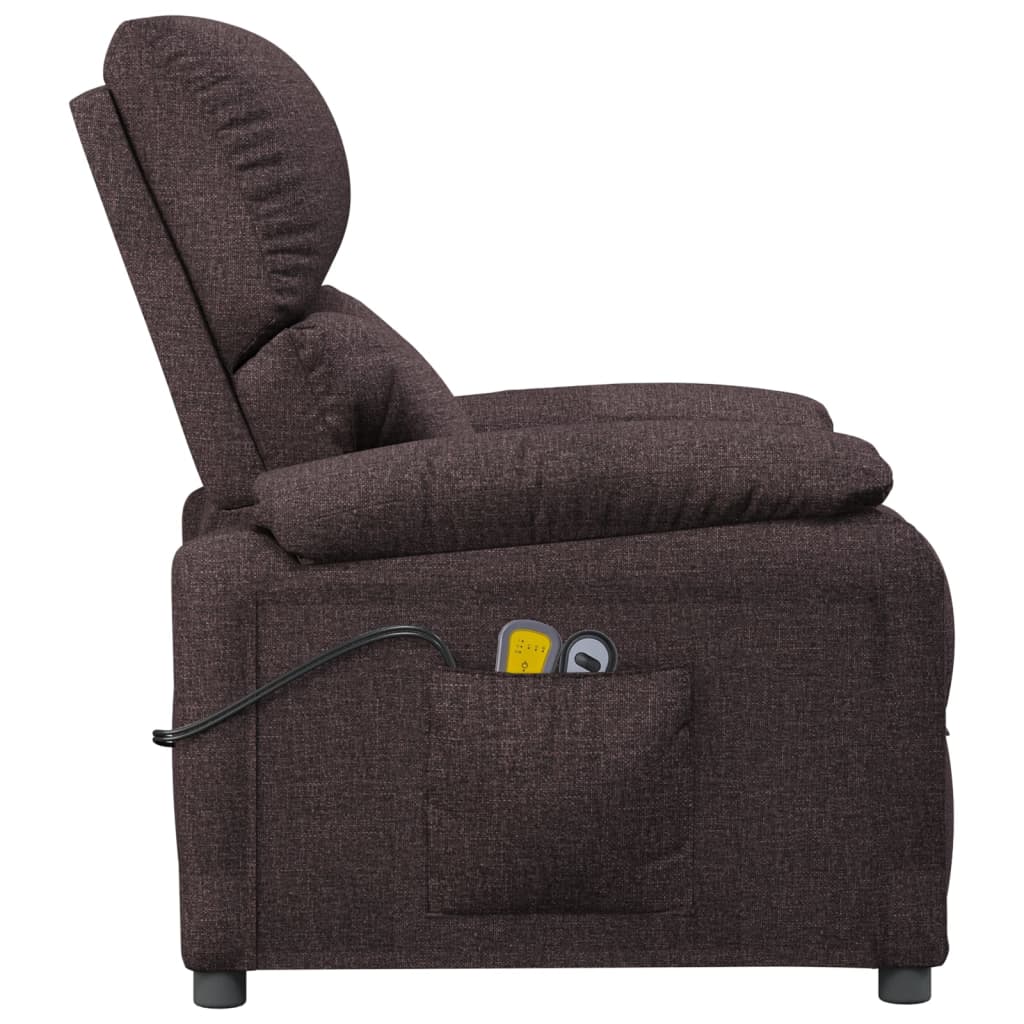 Massagesessel Elektrisch Dunkelbraun Stoff