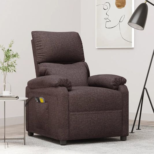 Massagesessel Elektrisch Dunkelbraun Stoff