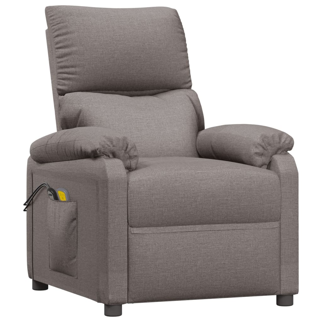 Massagesessel Elektrisch Taupe Stoff