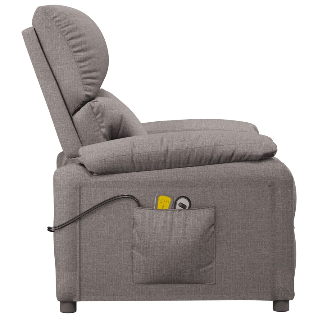 Massagesessel Elektrisch Taupe Stoff