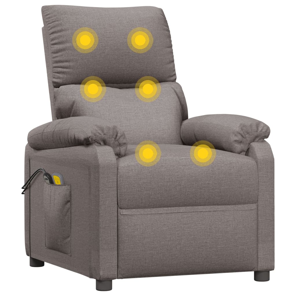 Massagesessel Elektrisch Taupe Stoff