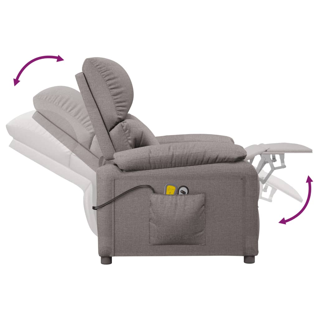 Massagesessel Elektrisch Taupe Stoff
