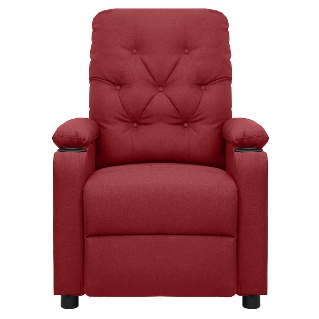 Massagesessel Elektrisch Weinrot Stoff