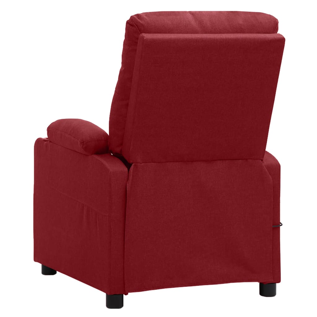 Massagesessel Elektrisch Weinrot Stoff