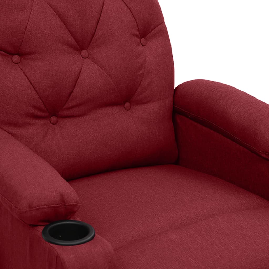 Massagesessel Elektrisch Weinrot Stoff