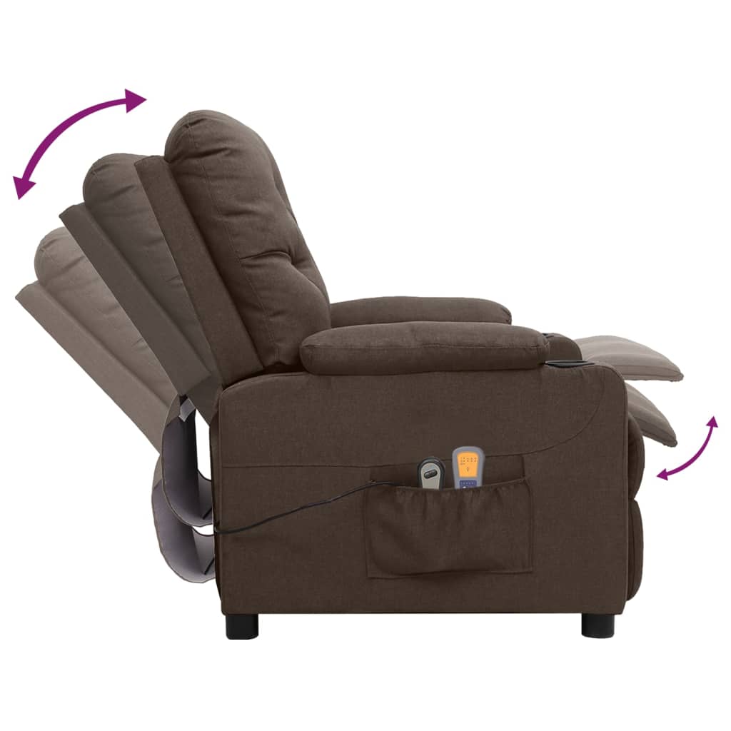 Massagesessel Elektrisch Braun Stoff