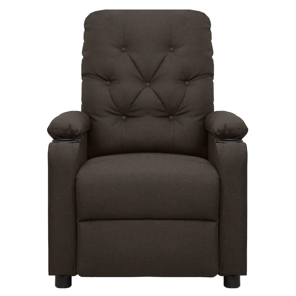 Massagesessel Elektrisch Dunkelbraun Stoff