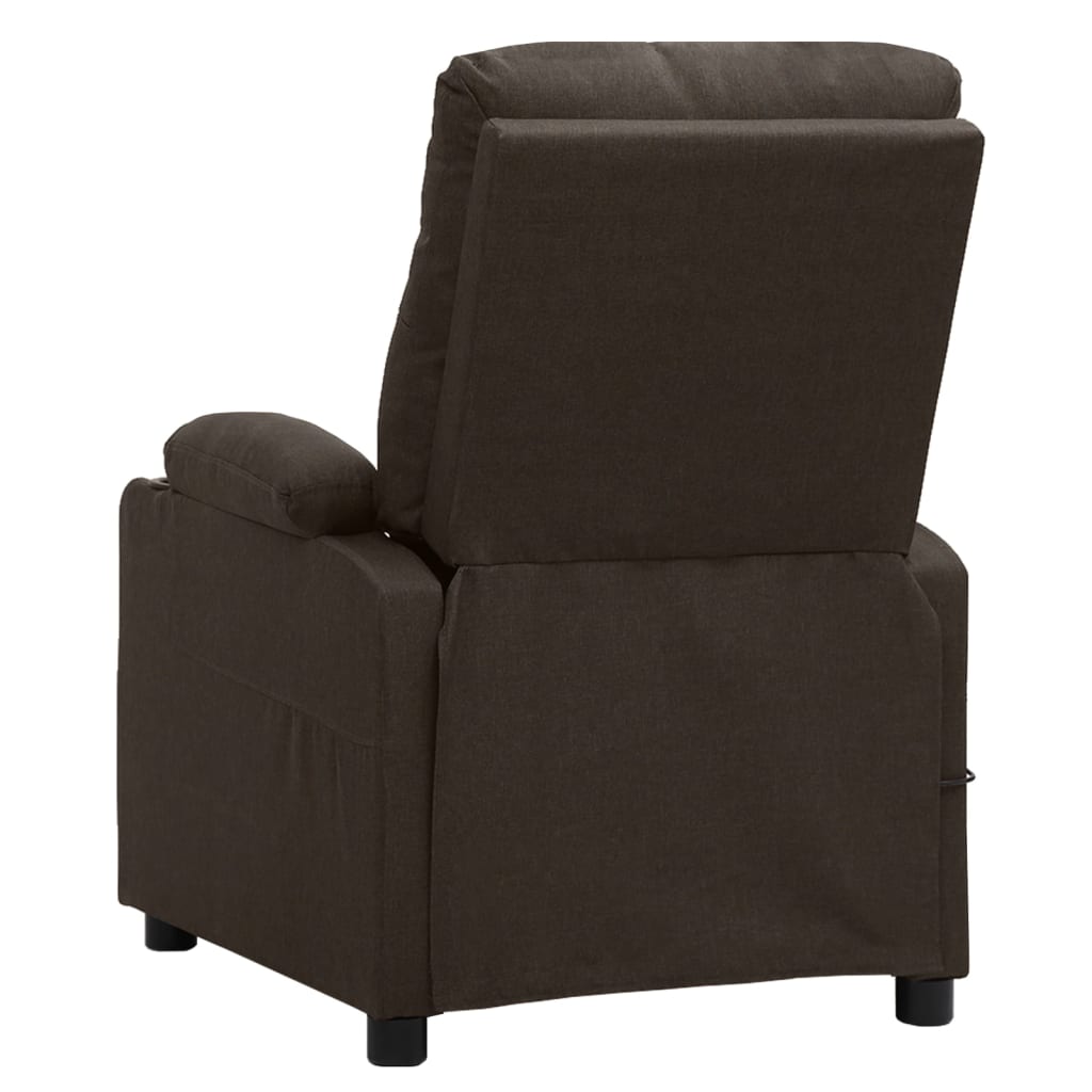 Massagesessel Elektrisch Dunkelbraun Stoff