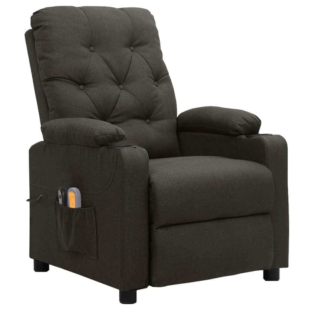 Massagesessel Elektrisch Taupe Stoff