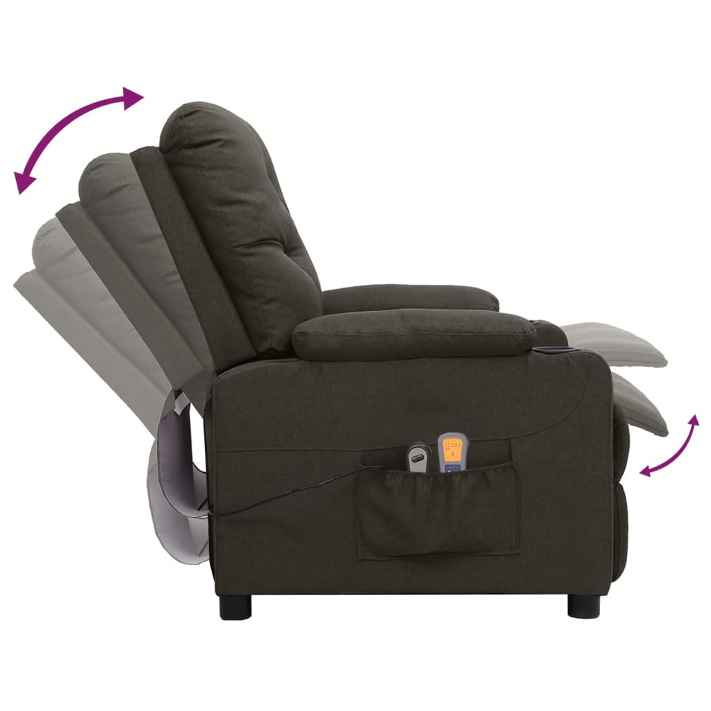 Massagesessel Elektrisch Taupe Stoff
