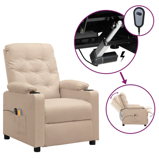 Massagesessel Elektrisch Creme Stoff