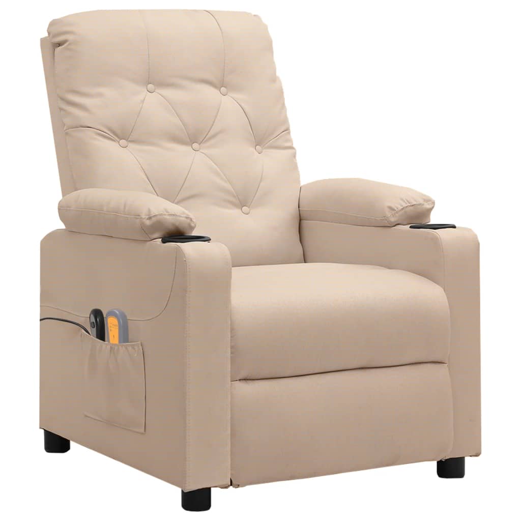 Massagesessel Elektrisch Creme Stoff