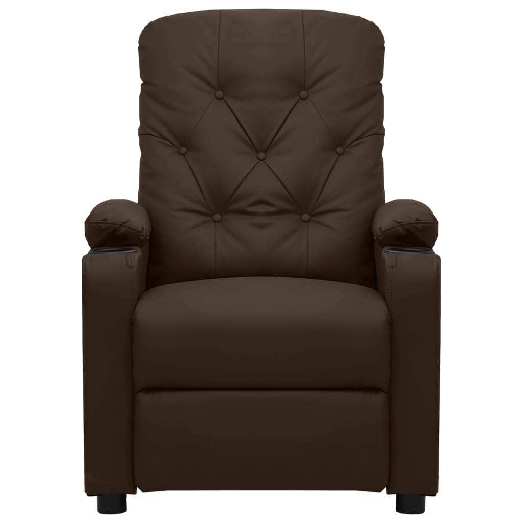 Massagesessel Elektrisch Braun Kunstleder