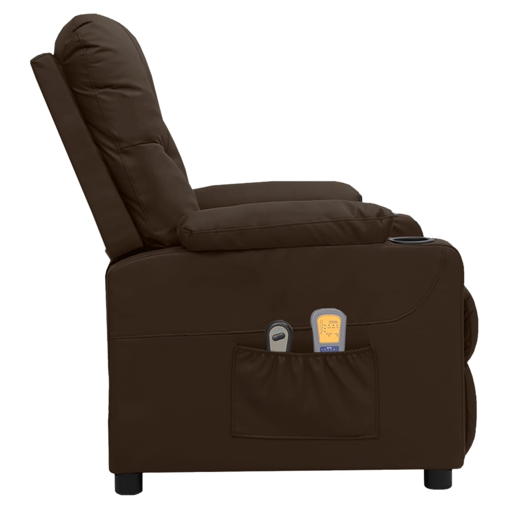 Massagesessel Elektrisch Braun Kunstleder