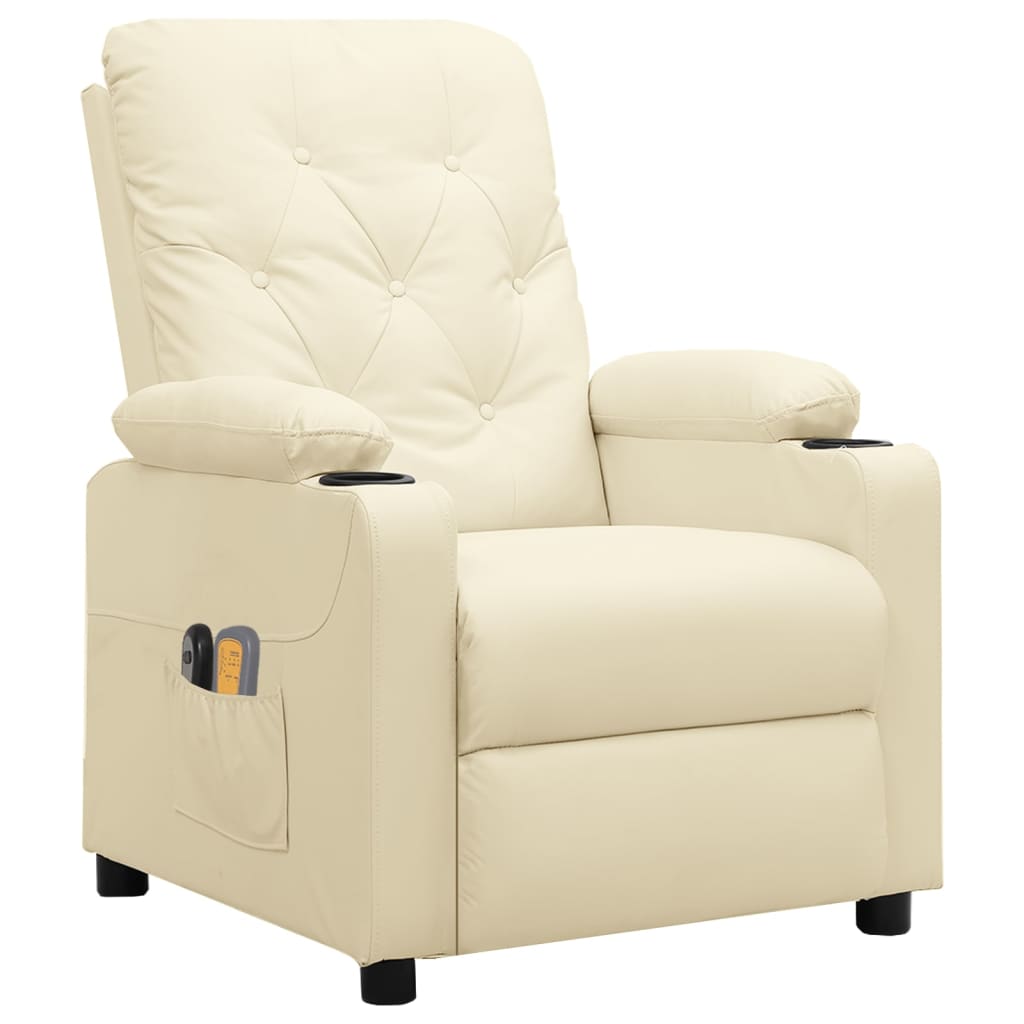 Massagesessel Elektrisch Creme Kunstleder