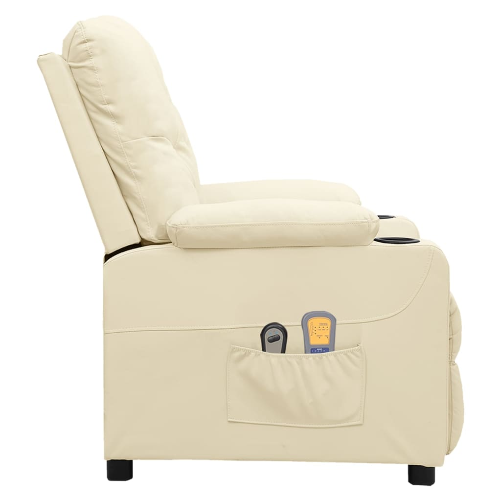Massagesessel Elektrisch Creme Kunstleder