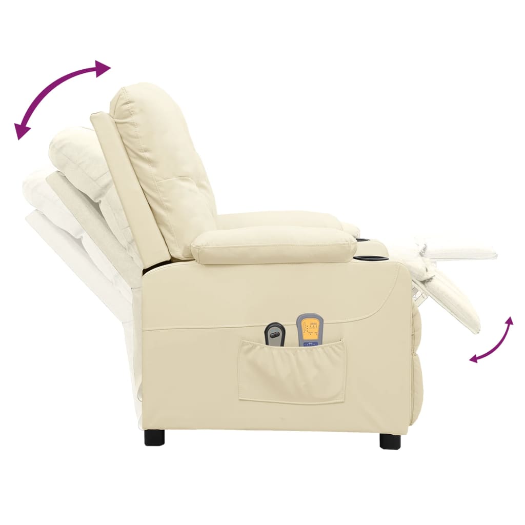 Massagesessel Elektrisch Creme Kunstleder