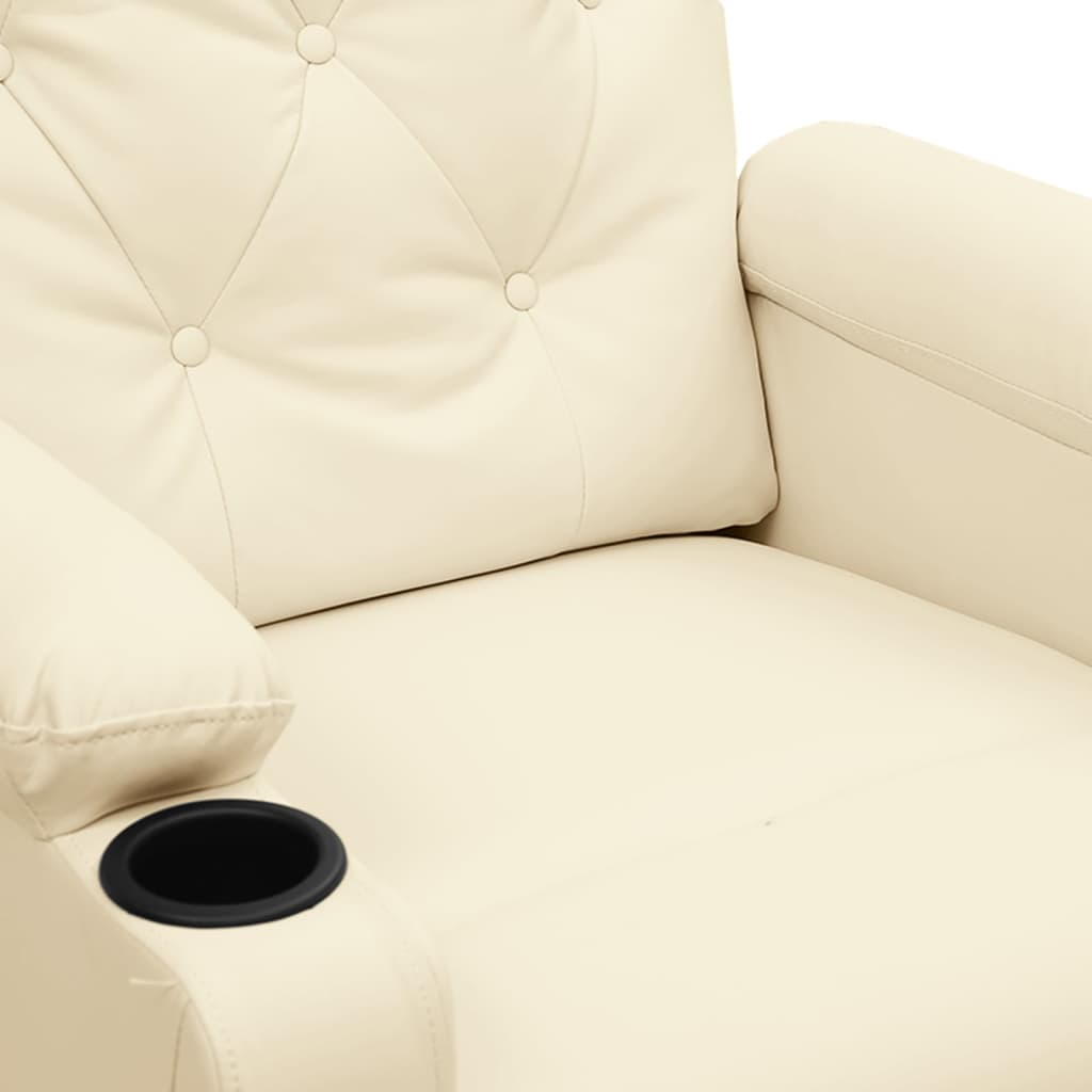 Massagesessel Elektrisch Creme Kunstleder