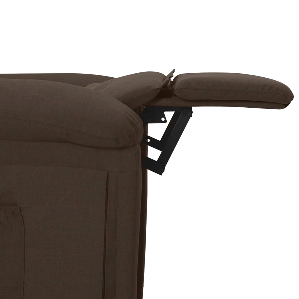 Massagesessel Elektrisch Dunkelbraun Stoff