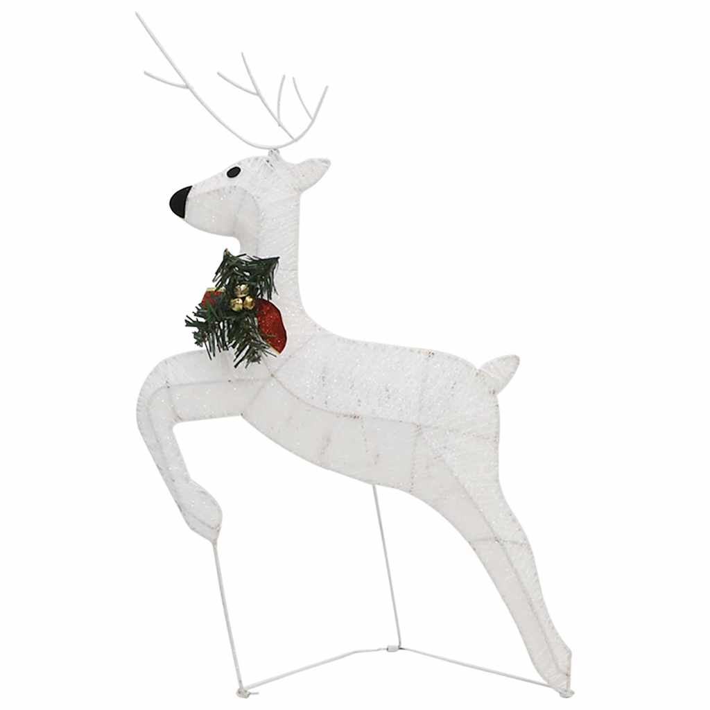 Rentier mit Schlitten Weihnachtsdekoration 140LEDs Outdoor Weiß