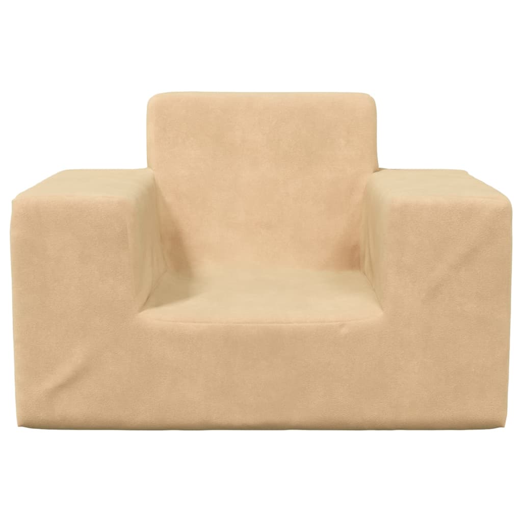 Children's sofa cream soft plush