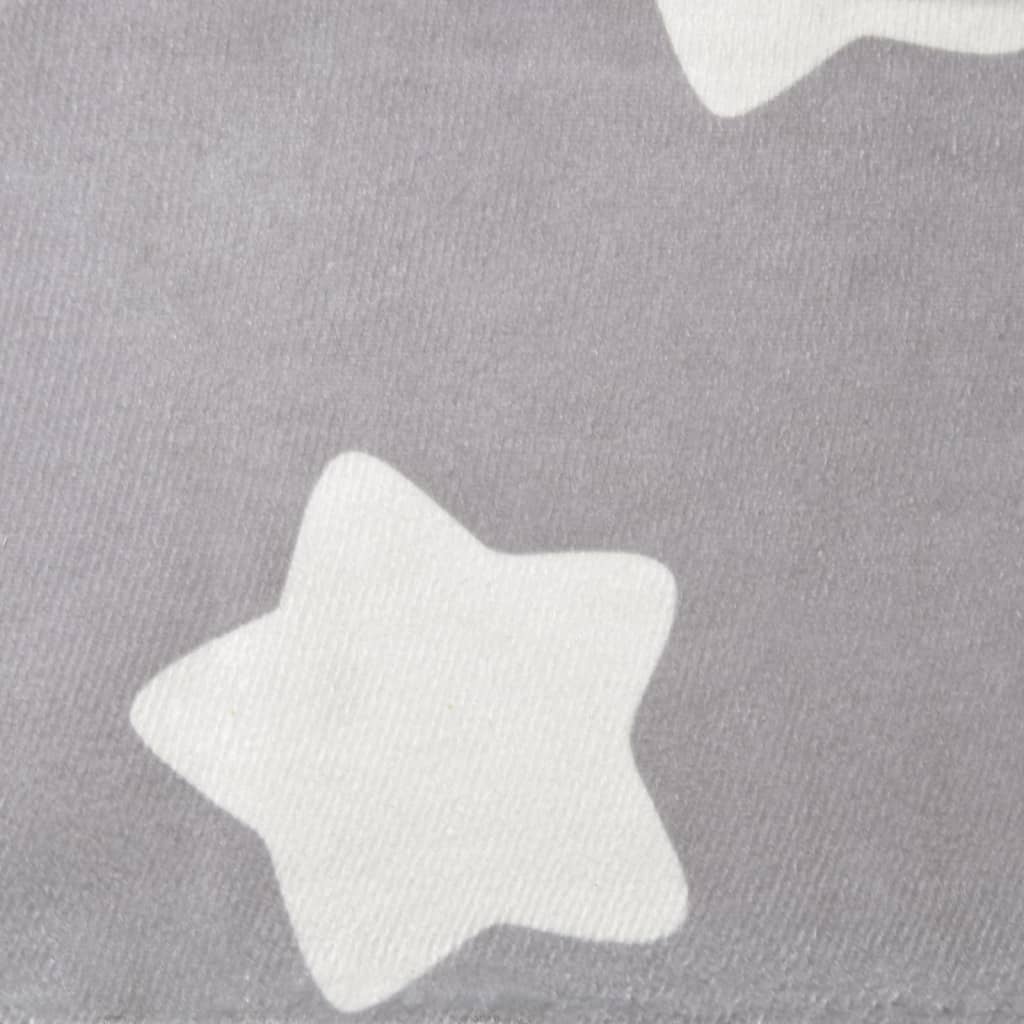 Canapé enfant 2 places gris clair avec étoiles en peluche douce