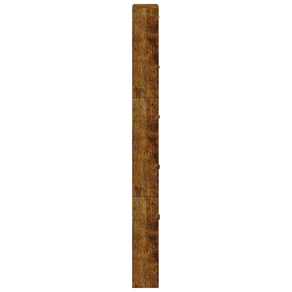 Schuhschrank Räuchereiche 59x17x169 cm Holzwerkstoff