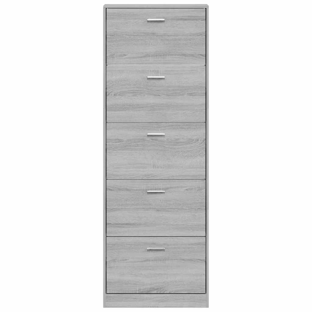Schuhschrank Grau Sonoma 59x17x169 cm Holzwerkstoff
