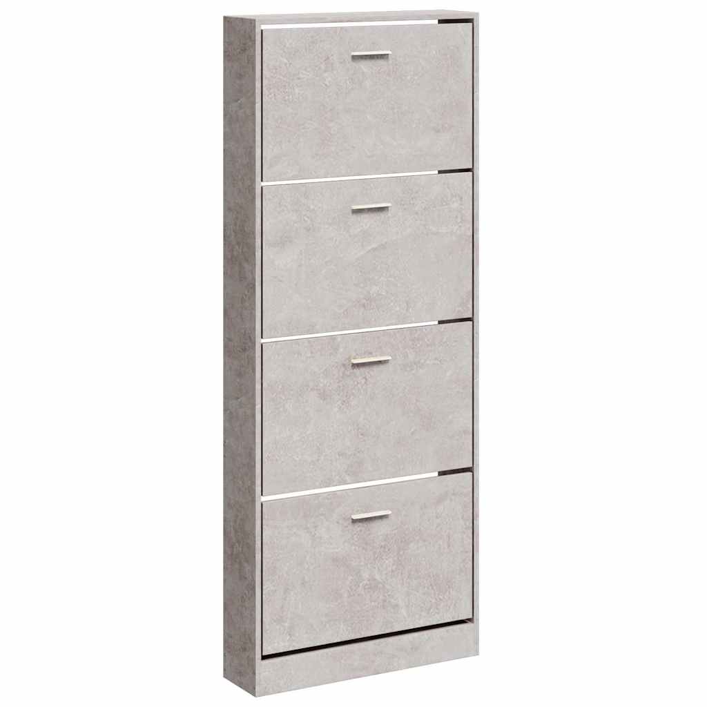 Schuhschrank Betongrau 59x17x150 cm Holzwerkstoff