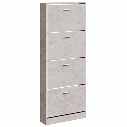 Schuhschrank Betongrau 59x17x150 cm Holzwerkstoff