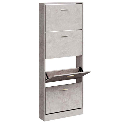 Schuhschrank Betongrau 59x17x150 cm Holzwerkstoff