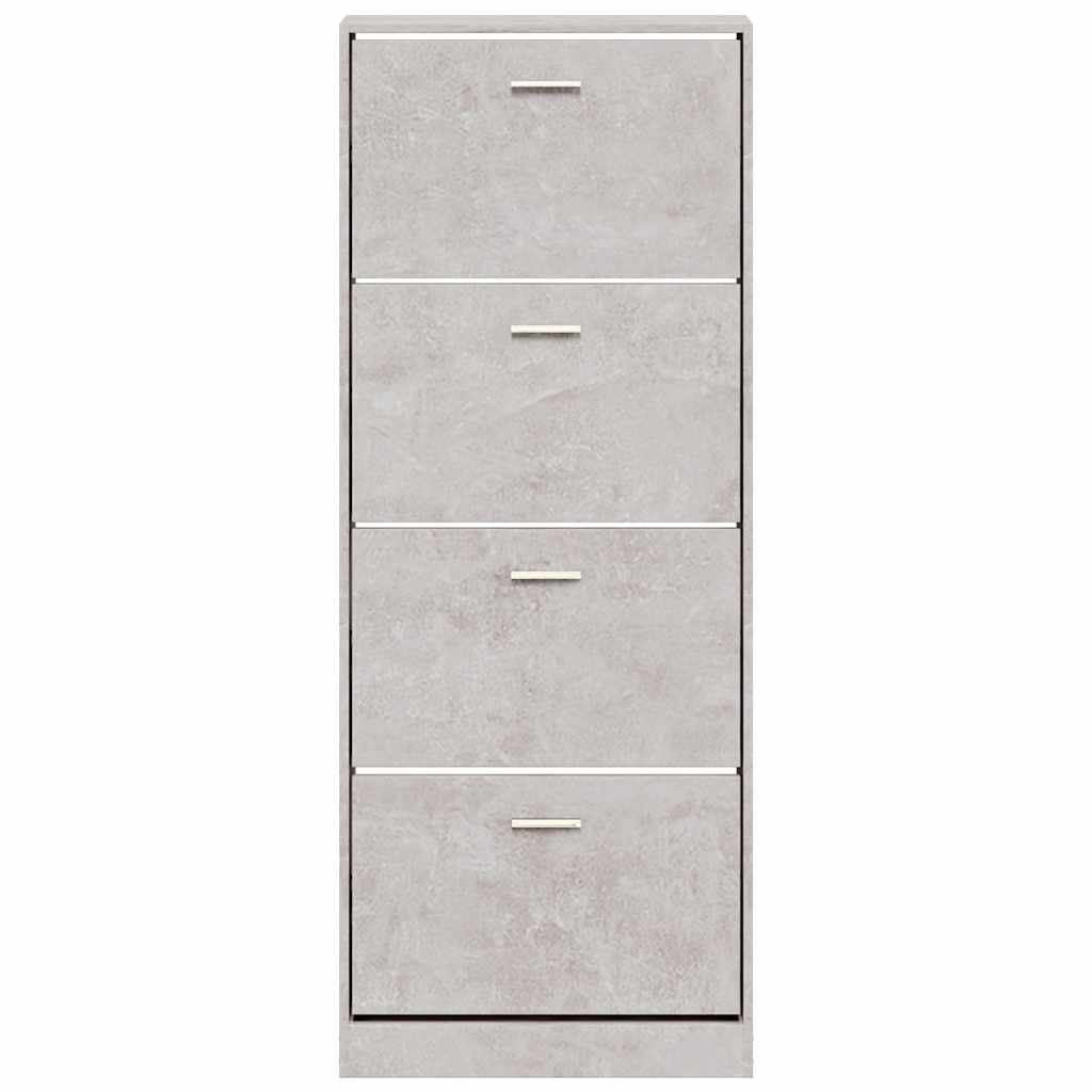Schuhschrank Betongrau 59x17x150 cm Holzwerkstoff