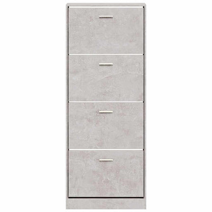 Schuhschrank Betongrau 59x17x150 cm Holzwerkstoff